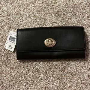 NWT Black Coach leather wallet